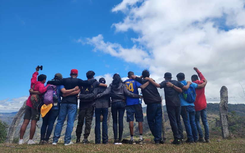 Hiking among mountains and volcanoes