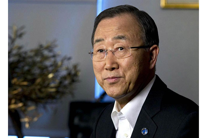 Secretario General de Naciones Unidas Ban Ki-Moon, a su salida de Nicaragua