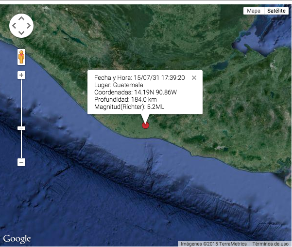 Sismo de magnitud 5,2 remece Guatemala, no se reportan daños