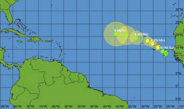 Nuevo aviso por tormenta tropical en el Atlántico