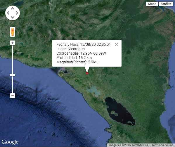 Continúa actividad sísmica en el occidente de Nicaragua
