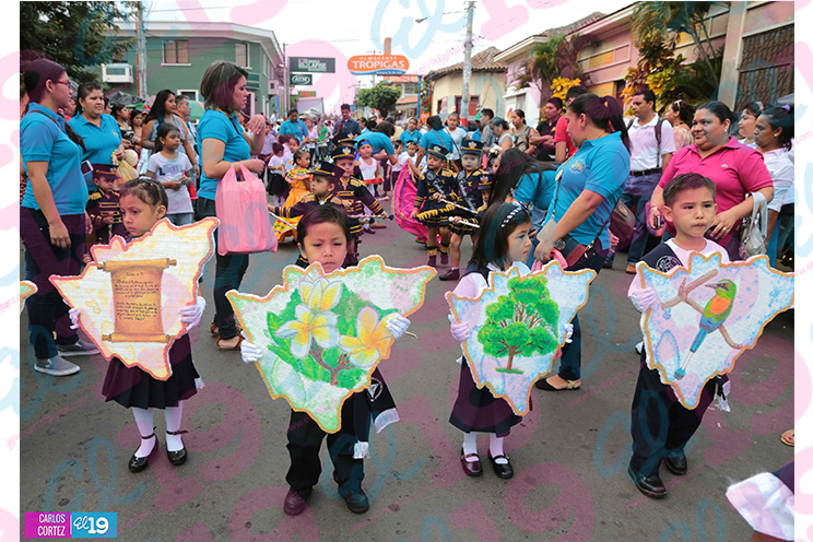 Niños de los CDI protagonizan desfile patrio en Masatepe