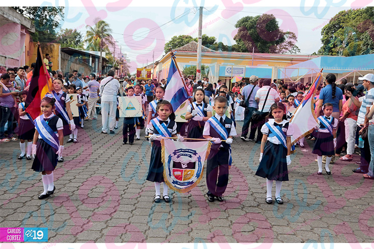 Niños de los CDI protagonizan desfile patrio en Masatepe