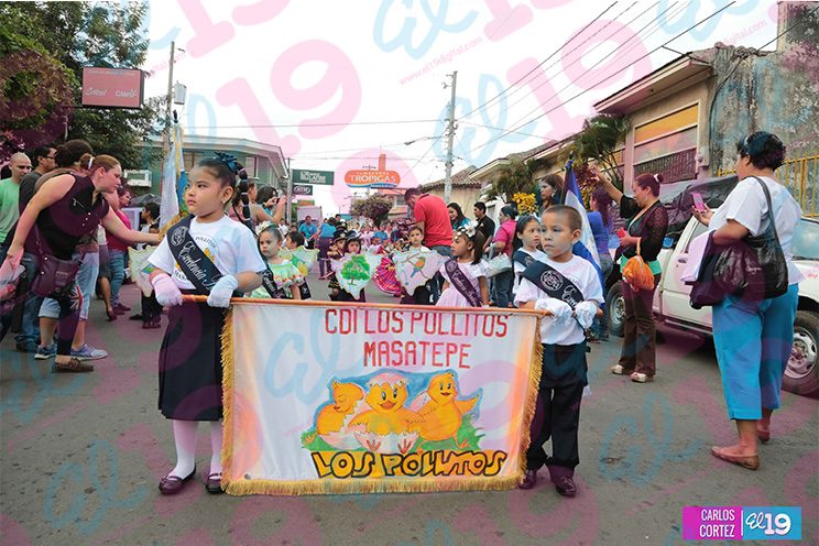 Niños de los CDI protagonizan desfile patrio en Masatepe