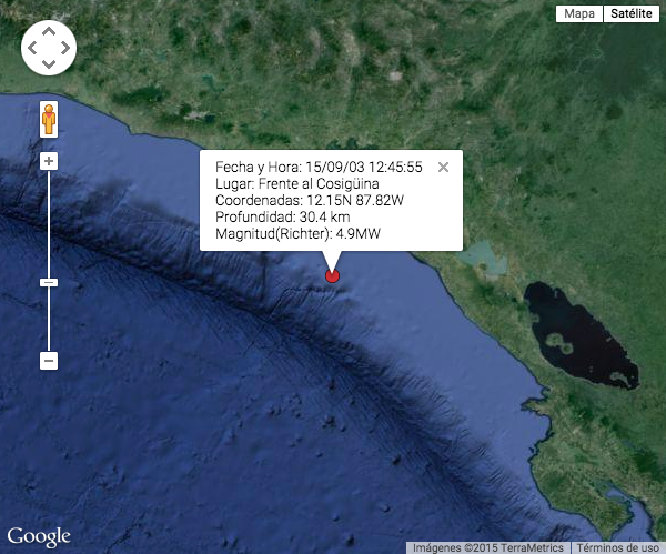 Reportan sismo de 4.9 en el pacífico nicaragüense