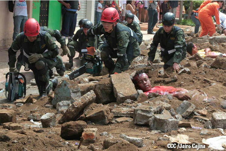 Nicaragua desarrolla tercer simulacro nacional ante terremotos