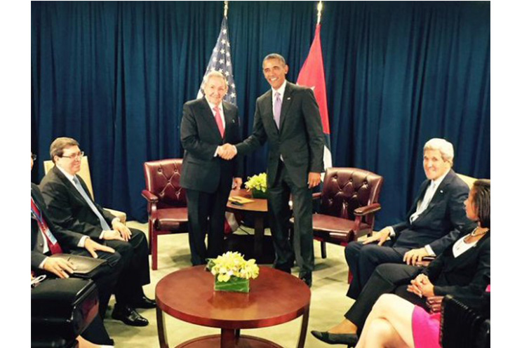 Se reúnen Raúl y Obama en la sede de Naciones Unidas
