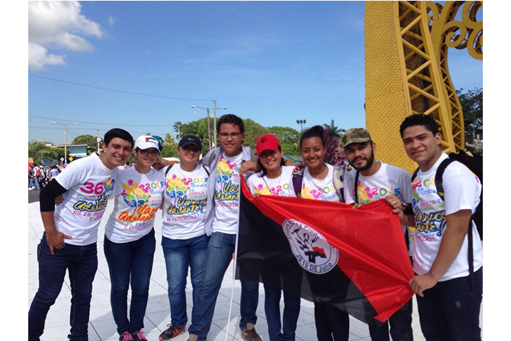 Juventud de Managua preparada para la Caminata Trabajo y Paz… Unida, Nicaragua Triunfa!