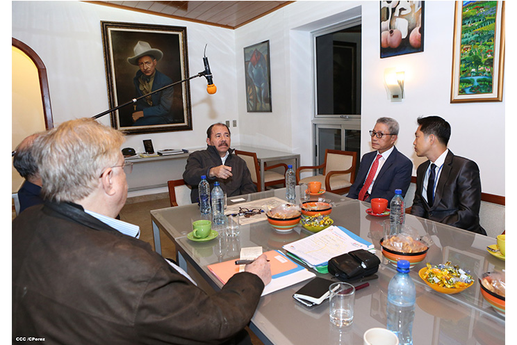 Presidente Daniel se reúne con el presidente del grupo empresarial coreano Sae-A Tecnotex S.A.