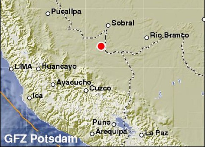 Cuatro fuertes sismos se registraron hoy en frontera entre Perú y Brasil