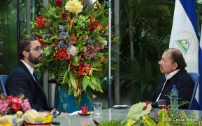 Presidente-Comandante Daniel en entrevista con el Periodista Óscar Valero de Euronews