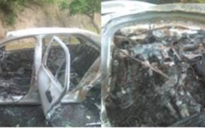 Bomberos apagan incendio de un carro en Ocotal