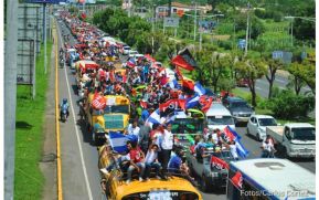 Caravanas avanzan hacia Managua para celebrar 40 aniversario de la Revolución Sandinista