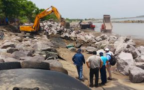 Sinapred y Alcaldía de Corinto avanza obras de mitigación para proteger de inundaciones por marejadas