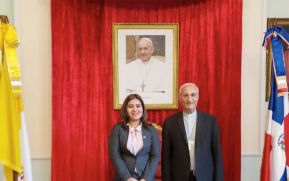 Embajadora de Nicaragua en República Dominicana realiza visita de cortesía Nuncio Apostólico en ese país