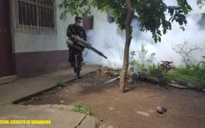 Ejército de Nicaragua participa en jornada de fumigación