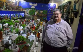 Moisés Absalón Pastora exhibe su tradicional Nacimiento del Niño Dios