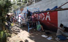Juventud Sandinista pinta un mural en honor a Leonel Rugama en Estelí