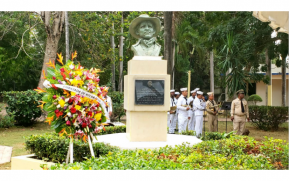 Ofrenda floral en República Dominicana conmemorando el 86 aniversario del tránsito a la inmortalidad de Sandino