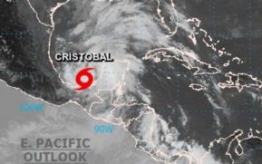 Depresión tropical “Cristóbal” se fortalece nuevamente a Tormenta Tropical