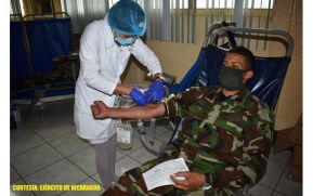 Ejército de Nicaragua participa en jornada de donación de sangre