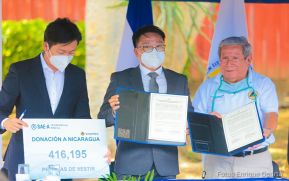 Empresa de coreana entrega donativo al Pueblo y Gobierno de Nicaragua