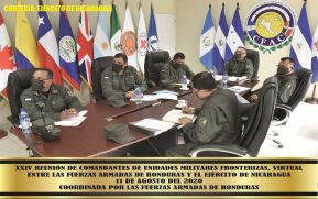 XXIV Reunión virtual de Comandantes de Unidades Militares Fronterizas entre las Fuerzas Armadas de Honduras y el Ejército De Nicaragua