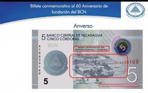 Banco Central de Nicaragua emite Billete de 5 Córdobas y Monedas de oro, plata y níquel