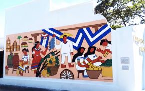 Así luce el mural restaurado del maestro Leoncio Sáenz