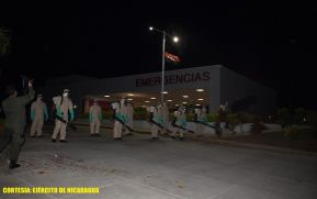 Ejército de Nicaragua realiza jornada de desinfección contra la covid-19 en Managua