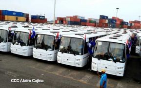 ¡Unidad para la Prosperidad! Llega a Nicaragua nueva flota de buses rusos
