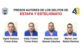 Policía Nacional captura 4 delincuentes autores de delitos de Estafa Agravada