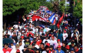 Militancia Sandinista celebra caminata "Septiembre Patria Bendita y Libre" en Managua
