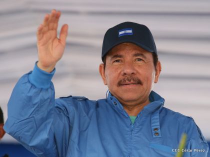 Presidente Daniel y Compañera Rosario en 37 Aniversario del Repliegue a Masaya