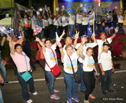 Presidente Daniel y Compañera Rosario en 37 Aniversario del Repliegue a Masaya
