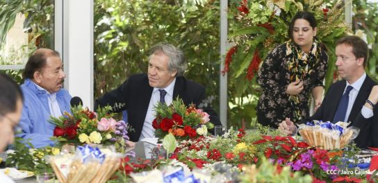 Presidente Daniel y Compañera reciben al Secretario General OEA, Luis Almagro