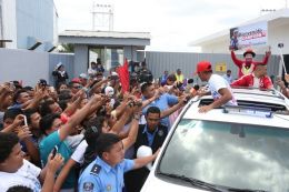 Así fue la llegada del verdadero Campeón a Nicaragua