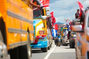 Caravanas de la victoria entran a Managua