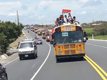 Caravanas de la victoria entran a Managua