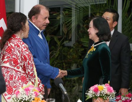 Hermandad y compañerismo en reunión del presidente Daniel Ortega y vicepresidenta Rosario Murillo con delegación de alto nivel de Vietnam