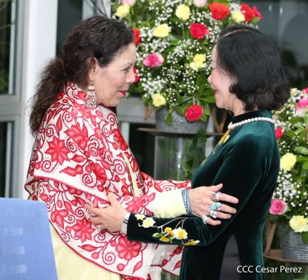 Hermandad y compañerismo en reunión del presidente Daniel Ortega y vicepresidenta Rosario Murillo con delegación de alto nivel de Vietnam