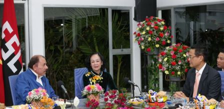 Hermandad y compañerismo en reunión del presidente Daniel Ortega y vicepresidenta Rosario Murillo con delegación de alto nivel de Vietnam