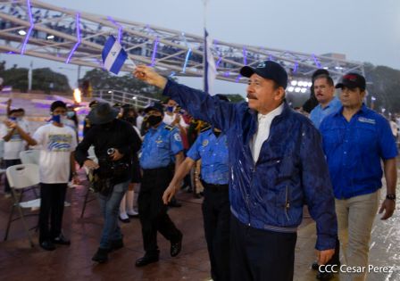 Así fue recibida en Nicaragua la Antorcha Centroamericana de la Libertad y la Paz