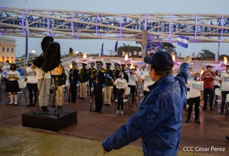 Así fue recibida en Nicaragua la Antorcha Centroamericana de la Libertad y la Paz