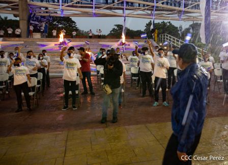 Así fue recibida en Nicaragua la Antorcha Centroamericana de la Libertad y la Paz