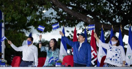 Así fue recibida en Nicaragua la Antorcha Centroamericana de la Libertad y la Paz