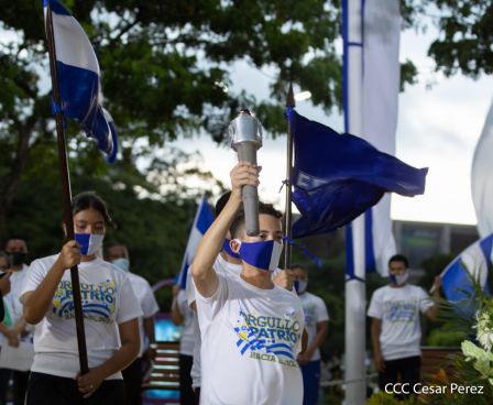 Así fue recibida en Nicaragua la Antorcha Centroamericana de la Libertad y la Paz