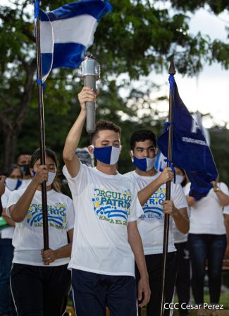 Así fue recibida en Nicaragua la Antorcha Centroamericana de la Libertad y la Paz