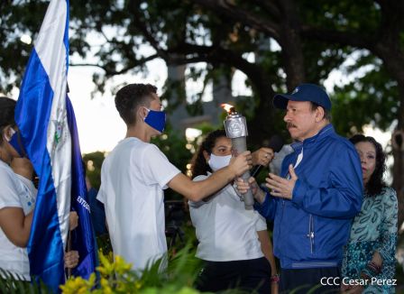 Así fue recibida en Nicaragua la Antorcha Centroamericana de la Libertad y la Paz