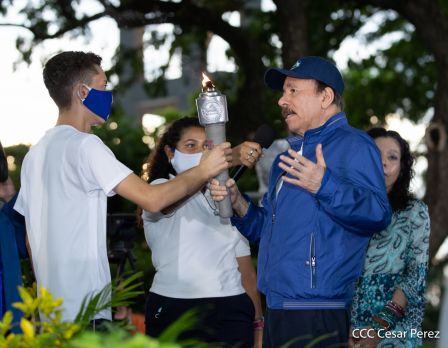 Así fue recibida en Nicaragua la Antorcha Centroamericana de la Libertad y la Paz